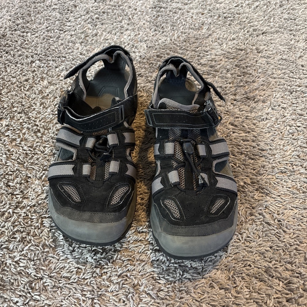 TEVA OMNIUM 2 MEN SANDALS LEATHER BLACK US 12